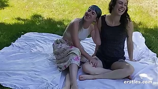 Lesbian Babes Have Sexy Fun Outdoors