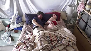 Stepson wakes up with stepmom in the bed and fucks the wrong hole
