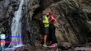 Public Sex In A Waterfall.